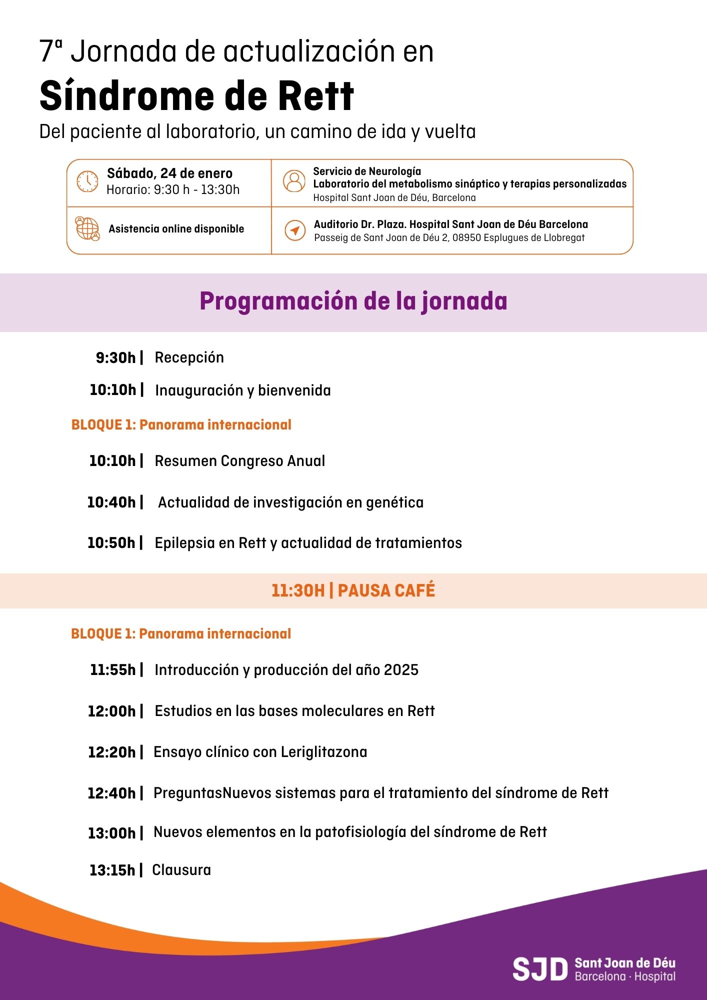 Programa 7 jornada de Rett SJD