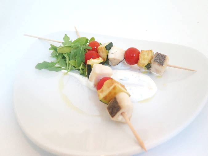 brochetas de pescado