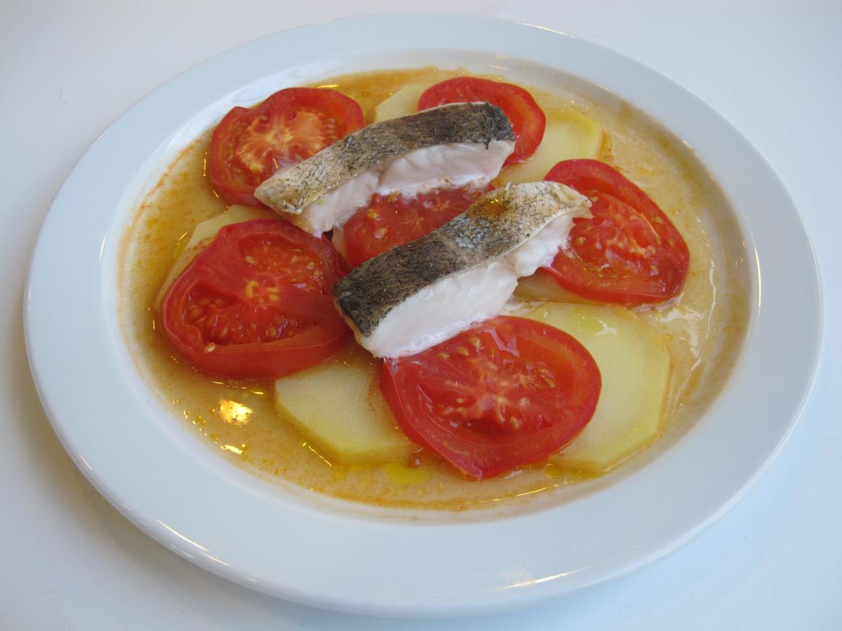 Patates amb lluç al microones